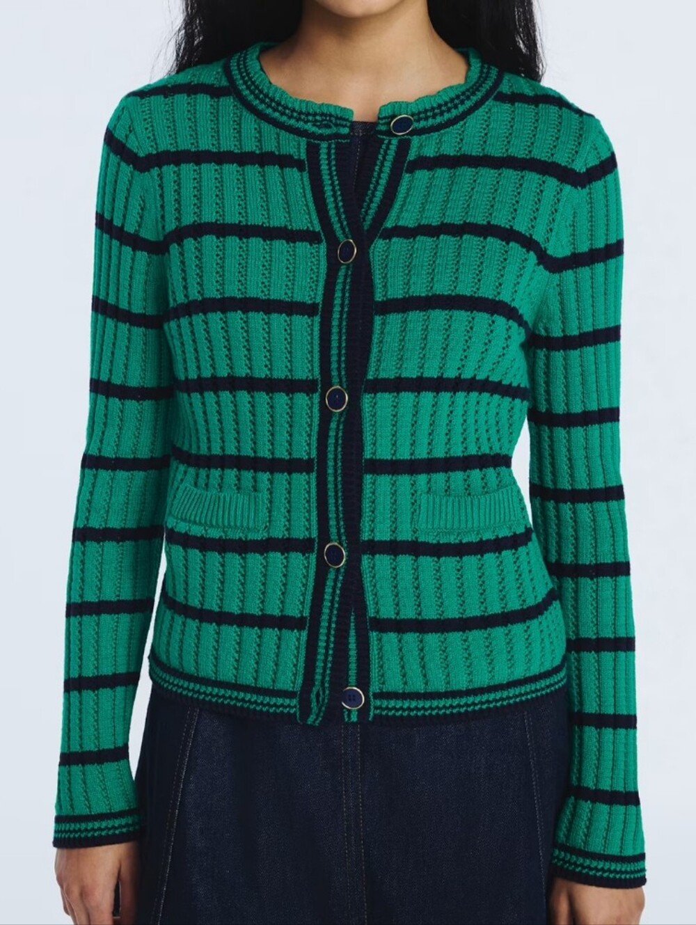 Free Assembly Women's Size S (4-6) Textured Stitch Cardigan NWT Parsley Green